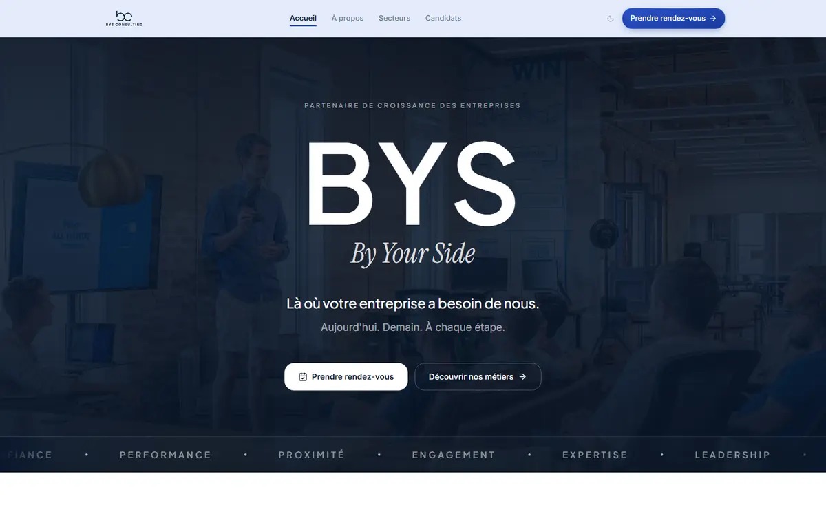 Site web BYS Consulting - Recrutement